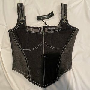 MANIERE DE VOIR corset jean top. UK size 8